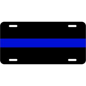 Thin Blue Line Police Reflectve Metal Licence Plate in Saudi Arabia