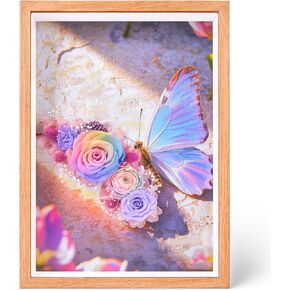 إطار صندوق ظلال على شكل فراشة زهرة محفوظة، ديكور فني جداري ثلاثي الأبعاد مع ورود، ديكور منزلي أنيق، هدية للذكرى السنوية، وأعياد الميلاد، والزفاف (أرجواني) in Kuwait