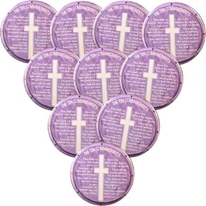 Pack-10 Ten Commandments Pin-Back Buttons,3" in Saudi Arabia