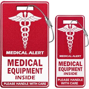 عبوتان من علامة الأمتعة للمعدات الطبية المصنوعة من الألومنيوم، مستلزمات طبية حمراء داخل علامة الجهاز الطبي وعلامات الهوية الطبية للسفر in Kuwait