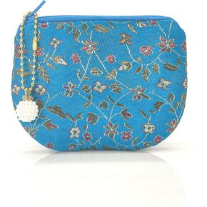 المرأة المصنوعة يدويا عملة المحفظة الوردية الحقيبة الحريرية والمجوهرات حقيبة الديباج زيبر المحفظة - الذهبي in Kuwait