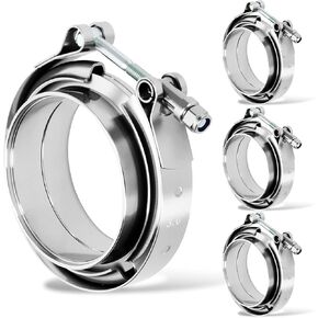 مشبك شفة على شكل حرف V مقاس 3 بوصات مع حواف للذكور والإناث، هيكل من الفولاذ المقاوم للصدأ 304. مشبك على شكل حرف V مقاس 3 بوصات مناسب لأنابيب العادم، والشواحن التوربينية، ومشعبات العادم السفلية، 4 قطع in Kuwait