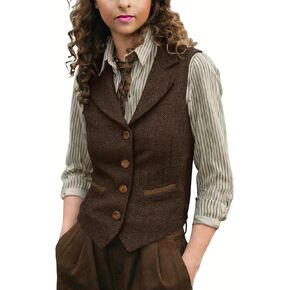 سترات نسائية من التويد متعرجة صدرية بدون أكمام ورقبة على شكل حرف V صدرية للعمل والمكتب in Kuwait