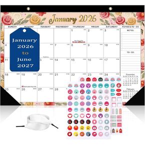 Desk Calendars 2026, 18 Monthly Wall Calendar 2026-2027 Covers January 2026 to June 2027,Large 17" x 12" Desktop Planner with Corner Protectors,Perfect for Office School & Home in Saudi Arabia