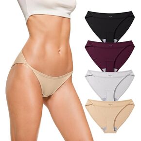REORIA Sexy Cotton Underwear for Womens Cheeky High Cut String Bikini Panties 4 Pack in Kuwait