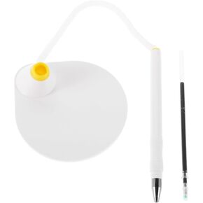Lurrose Business Signature Pen 0.5mm Black Ink Table Standing Pen with Yellow Holder 4pcs for Bank Reception and Office Use in Kuwait