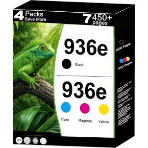 936e 936 Ink Cartridges Combo Pack Replacement for HP 936 XL 936XL for OfficeJet 9122e Pro 9730 9120b 9130 9120e 9120 9125e 9125 9730e 9128e 9135e 9135 9110b Printer (4-Pack Cyan Magenta Yellow Black) in Kuwait