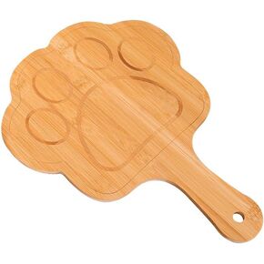 Paw-Shaped Bamboo Serving Plate with Handle, Natural Wood Dinner Plate, Decorative Food Tray. New Store Launch — only 50 Pieces Available at a Special Introductory Price. Thank You for Your Support! in Saudi Arabia