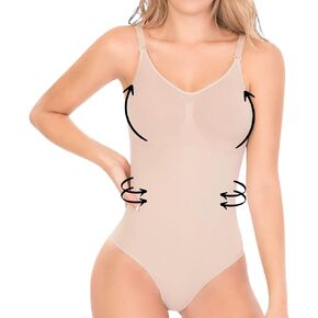 Seamless Thong Shapewear Bodysuit – Colombian Tummy Control, Invisible Sculpting, Snatched Waist Shaper in Saudi Arabia