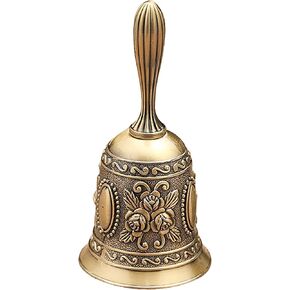 جرس نداء يدوي نحاسي عالي الصوت للغاية - جرس عشاء عتيق لحفلات الزفاف، وفصول المعلمين، وجانب السرير الكبير، والتأمل التبتي، وأجراس عيد الميلاد (النحاس) in Kuwait