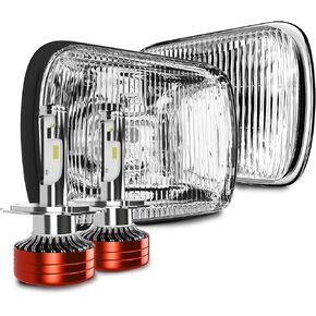 TURBO SII DOT Approved 4X6 LED Headlight Assemblies Hi/Lo Sealed Beam Replace H4651 H4656 Bulb Headlamps for KW Kenworth T600 W900 T800 Truck Peterbilt 379 S10 RV Freightliner Semi 4PCS in Kuwait