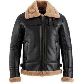 B3 Bomber Jacket Aviator Real Shearling B3 Bomber Jacket الشتاء in Kuwait