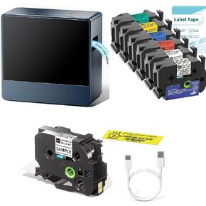 1 Inch Label Maker Machine with 7PK 24mm Color Tapes, Bluetooth 24mm Labeler Large Print Rechargeable, Wireless Thermal Printer Print Labels-Waterproof 9mm~24mm, P780BT for Home Office Business Use in Kuwait