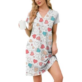 ثوب نوم حريمي من القطن الناعم بأكمام قصيرة وقمصان نوم مع جيوب من Chunoy in Kuwait