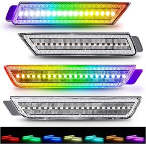 مصابيح تحديد جانبية LED من Bestview RGB متوافقة مع Chevy Camaro 2010 2011 2012 2013 2014 2015، عدسات شفافة بإضاءة 16 لونًا، عبوة من 4 قطع in Kuwait