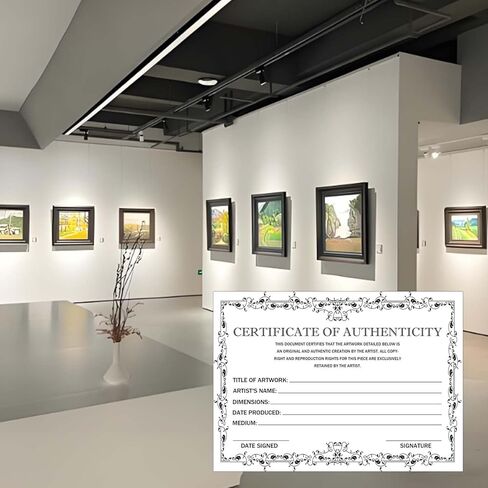 Besttile Certificate Of Authenticity,Art Collectible Authentication Certificates,5x7 Inch Artwork Certification Cards,25 PCS in Saudi Arabia