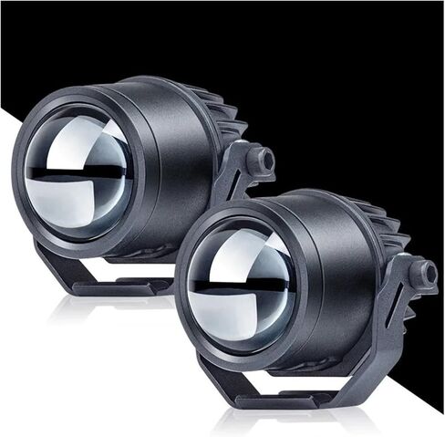Motorcycle Headlight Motorcycle l-ed Spotlight Electric Vehicle Paving Lens high and Low Beam Tangent Integral headlamp Auxiliary lamp headlamp Motorcycle Fog Lamp Assembly(2 pcs Spotlight) in Kuwait