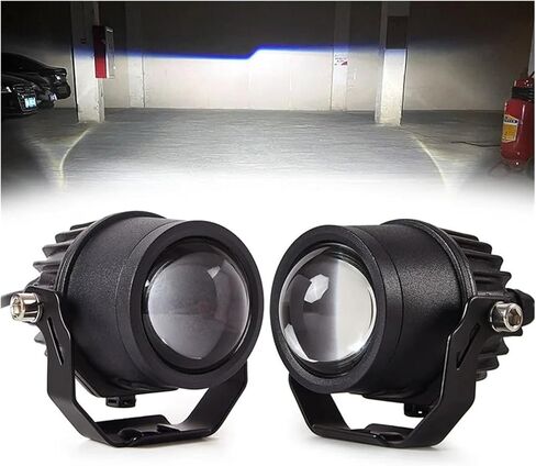 Motorcycle Headlight Motorcycle l-ed Spotlight Electric Vehicle Paving Lens high and Low Beam Tangent Integral headlamp Auxiliary lamp headlamp Motorcycle Fog Lamp Assembly(2 pcs Spotlight) in Kuwait
