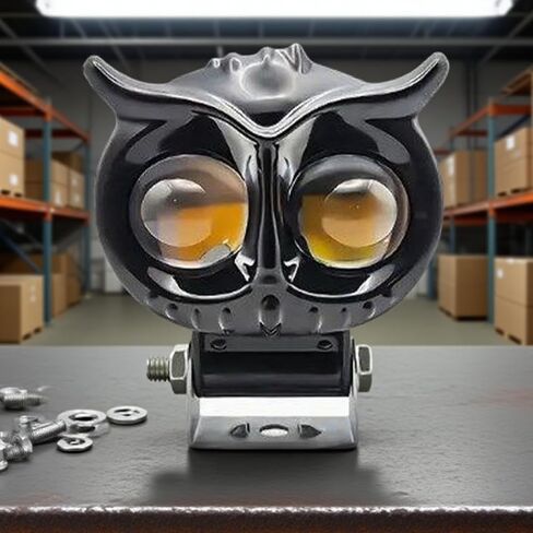 LED Motorcycle Headlight | Motorcycle Owl Headlight LED Spot Light | Adjustable Waterproof Flashlights for Car SUV Boat Truck Tractor Vehicle Rider Urban Automotive in Saudi Arabia