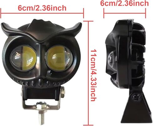 LED Motorcycle Headlight | Motorcycle Owl Headlight LED Spot Light | Adjustable Waterproof Flashlights for Car SUV Boat Truck Tractor Vehicle Rider Urban Automotive in Saudi Arabia