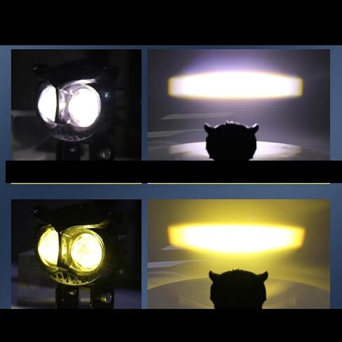 LED Motorcycle Headlight | Motorcycle Owl Headlight LED Spot Light | Adjustable Waterproof Flashlights for Car SUV Boat Truck Tractor Vehicle Rider Urban Automotive in Saudi Arabia