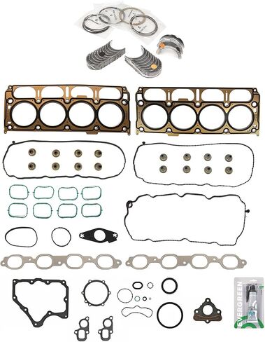 Evergreen SA-3129802961-4 Full Gasket Set Bearings Rings Compatible With/For 14-15 Chevrolet Silverado 1500 GMC 5.3L OHV in Saudi Arabia