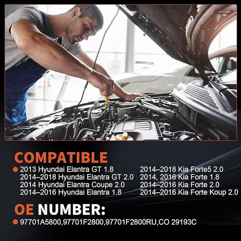 ضاغط تيار متردد CO 29193C مع قابض متوافق مع Kia 2014-2018 Forte Koup، متوافق مع Hyundai 2013-2018، يستبدل 97701A5800، 97701F2800، 97701F2800RU in Kuwait