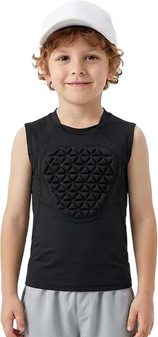 QBK Toddler Baseball Chest Protector Softball Padded Compression Shirt Heart Sternum Guard for T Ball & Football in Saudi Arabia