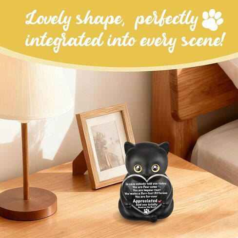 FOUGSTA Appreciation Gift for Cat Lovers, Encouraging Gift for Cat Lovers, Uplifting Present for Women, Motivational Decor for Office, Affirmation Kitty Figurine, XXS22 in Saudi Arabia