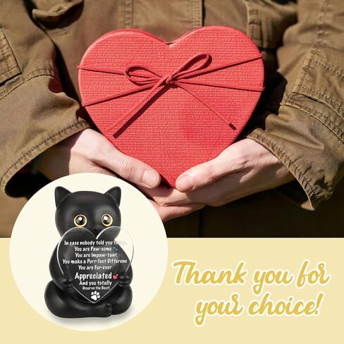 FOUGSTA Appreciation Gift for Cat Lovers, Encouraging Gift for Cat Lovers, Uplifting Present for Women, Motivational Decor for Office, Affirmation Kitty Figurine, XXS22 in Saudi Arabia