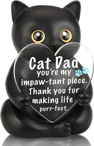 FOUGSTA Appreciation Gift for Cat Lovers, Encouraging Gift for Cat Lovers, Uplifting Present for Women, Motivational Decor for Office, Affirmation Kitty Figurine, XXS22 in Saudi Arabia