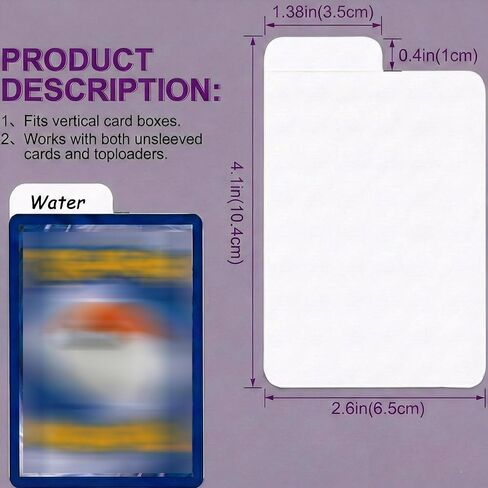 فواصل بطاقات التداول لصناديق التخزين، 160 قطعة من بطاقات تقسيم الورق لصناديق التخزين، منظم بطاقات البيسبول/MTG/TCG/الرياضة/الألعاب، بطاقة قياسية عمودية in Kuwait