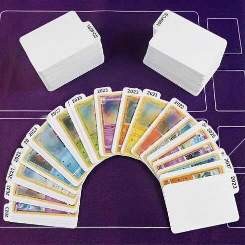 فواصل بطاقات التداول لصناديق التخزين، 160 قطعة من بطاقات تقسيم الورق لصناديق التخزين، منظم بطاقات البيسبول/MTG/TCG/الرياضة/الألعاب، بطاقة قياسية عمودية in Kuwait