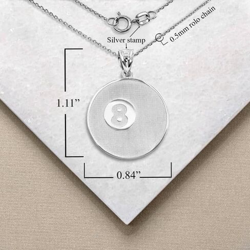 Claddagh Gold Billiards 8 Ball Pool Pendant 925 Sterling Silver in Saudi Arabia
