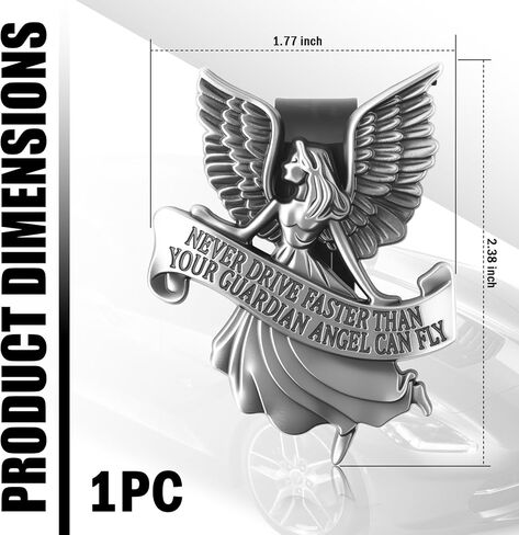 Guardian Angel Visor Clips for Cars with 3D Embossed Design,Guardian Angel for Car Visor Clip as New Driver Gifts,Never Drive Faster Than Your Guardians Angels Can Fly Visors Clip in Kuwait