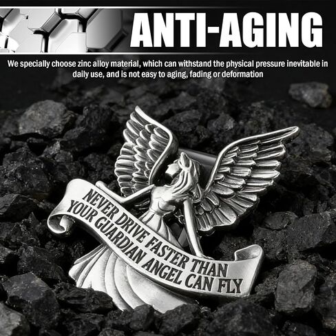 Guardian Angel Visor Clips for Cars with 3D Embossed Design,Guardian Angel for Car Visor Clip as New Driver Gifts,Never Drive Faster Than Your Guardians Angels Can Fly Visors Clip in Kuwait