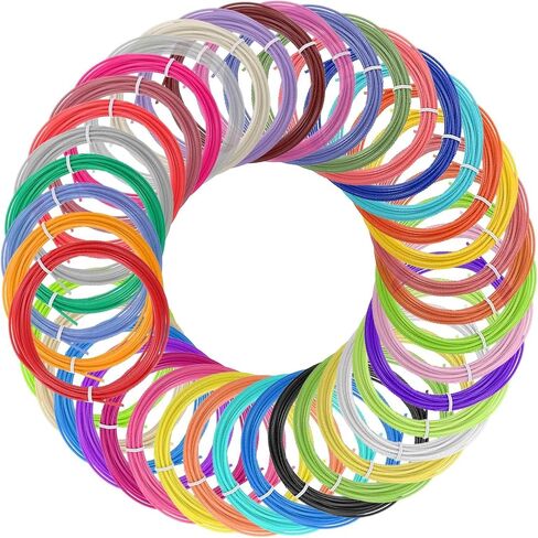MECCANIXITY 40 قطعة من خيوط القلم ثلاثية الأبعاد، 1.75 مم قطر 16.4 قدم طول لكل لون PLA 3D طباعة خيوط القلم لإعادة التعبئة لقلم طباعة ثلاثي الأبعاد 1.75 مم، 40 لونًا in Saudi Arabia