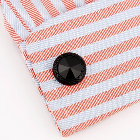 Rockyu Cufflinks for Men Black Tire Design Stainless Steel with Diamond Shaped Center for Weddings Business and Special Occasions in Kuwait