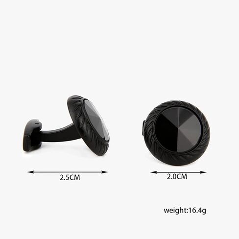 Rockyu Cufflinks for Men Black Tire Design Stainless Steel with Diamond Shaped Center for Weddings Business and Special Occasions in Kuwait