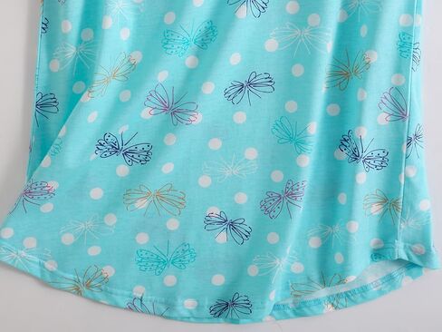 PNAEONG Nightgowns for Women Cotton Round Neck Nightshirts Sleeveless Sleepwear Casual Print Sleepdress in Saudi Arabia