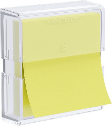 موزع ملاحظات منبثق مغناطيسي ذكي ورائع مقاس 3 × 3 بوصات منبثقة/ملاحظات لاصقة على شكل الأكورديون، عبوة واحدة، شفاف (الملاحظات غير متضمنة) in Kuwait