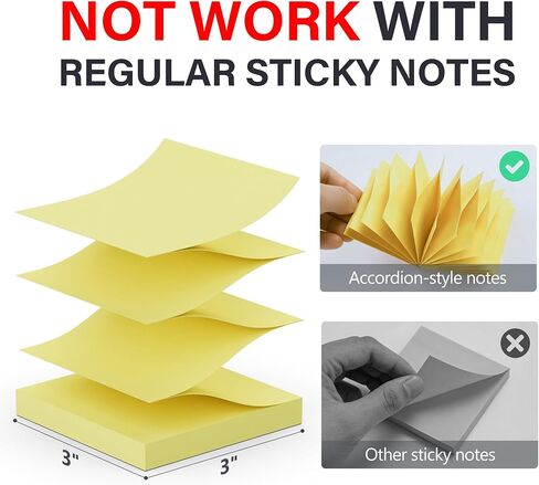 موزع ملاحظات منبثق مغناطيسي ذكي ورائع مقاس 3 × 3 بوصات منبثقة/ملاحظات لاصقة على شكل الأكورديون، عبوة واحدة، شفاف (الملاحظات غير متضمنة) in Kuwait