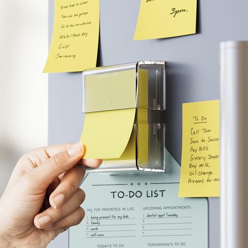 موزع ملاحظات منبثق مغناطيسي ذكي ورائع مقاس 3 × 3 بوصات منبثقة/ملاحظات لاصقة على شكل الأكورديون، عبوة واحدة، شفاف (الملاحظات غير متضمنة) in Kuwait