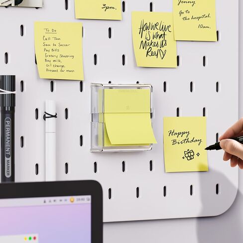 موزع ملاحظات منبثق مغناطيسي ذكي ورائع مقاس 3 × 3 بوصات منبثقة/ملاحظات لاصقة على شكل الأكورديون، عبوة واحدة، شفاف (الملاحظات غير متضمنة) in Kuwait