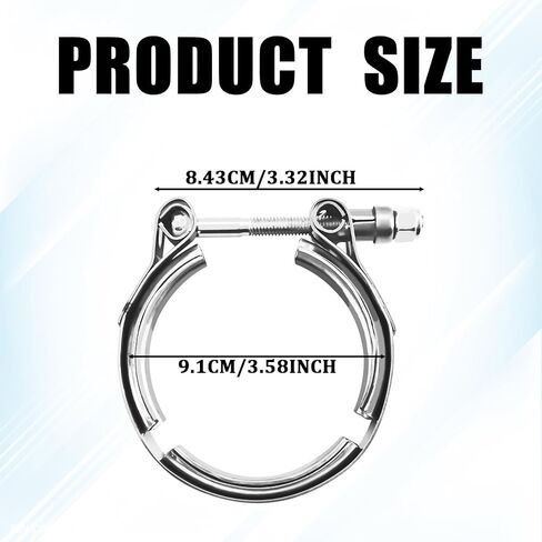 3 Inch V Band Clamp Exhaust Clamp with T-bolt for Exhaust Pipe Turbo Systems Drain Valves Radiator Hoses, 3 V Band Clamps with Flange Male Female Kit Stainless Steel Quick Release Connection in Saudi Arabia