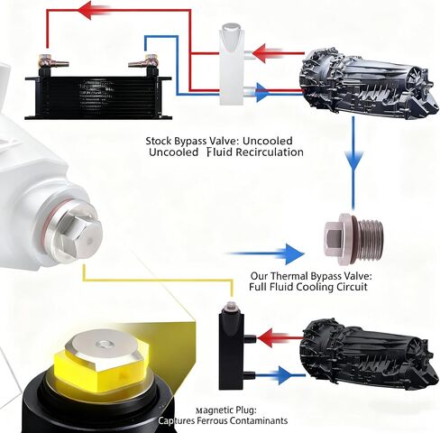 طقم تجاوز ترموستات ناقل الحركة 125068000 متوافق مع ناقل الحركة 2014-2018 GM 6L80، مناسب لسيارة شيفروليه سيلفرادو تاهو جي إم سي سييرا يوكون كاديلاك إسكاليد CT6، كتلة تجاوز مبرد ناقل الحركة in Kuwait