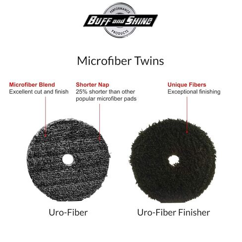 Car Buffer Polisher for Buff and Shine URO Fiber Microfiber Finishing Pad, Professional All Black Microfiber Pad Finisher for Dual Action Polisher and Rotary Polisher with 5 inch Polishing Pads in Saudi Arabia