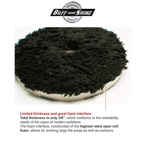 Car Buffer Polisher for Buff and Shine URO Fiber Microfiber Finishing Pad, Professional All Black Microfiber Pad Finisher for Dual Action Polisher and Rotary Polisher with 5 inch Polishing Pads in Saudi Arabia
