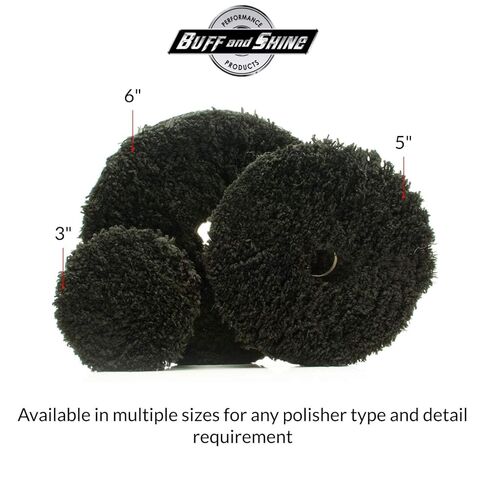 Car Buffer Polisher for Buff and Shine URO Fiber Microfiber Finishing Pad, Professional All Black Microfiber Pad Finisher for Dual Action Polisher and Rotary Polisher with 5 inch Polishing Pads in Saudi Arabia