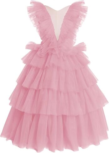 Layers Tulle Flower Girl Dress for Wedding Ball Gown Kid's Pageant Dress Long Puffy Child Prom Party Gown in Saudi Arabia